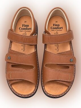 Finn Comfort Germany Brown Leather Comfort Sandals Size 39